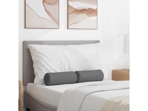Lot de 2 coussins d'accent, coussins décoratifs, coussins lombaires tissu gris foncé ø 15 x 40 cm cf56695