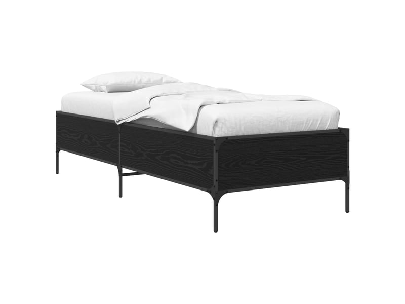  Lit simple- lit adulte -  cadre de lit chêne noir 80 x 200 cm bois d'ingénierie  - Conforama A