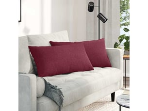 Lot de 2 coussins de canapé, coussins décoratifs tissu bordeaux 80 x 40 cm cf58803