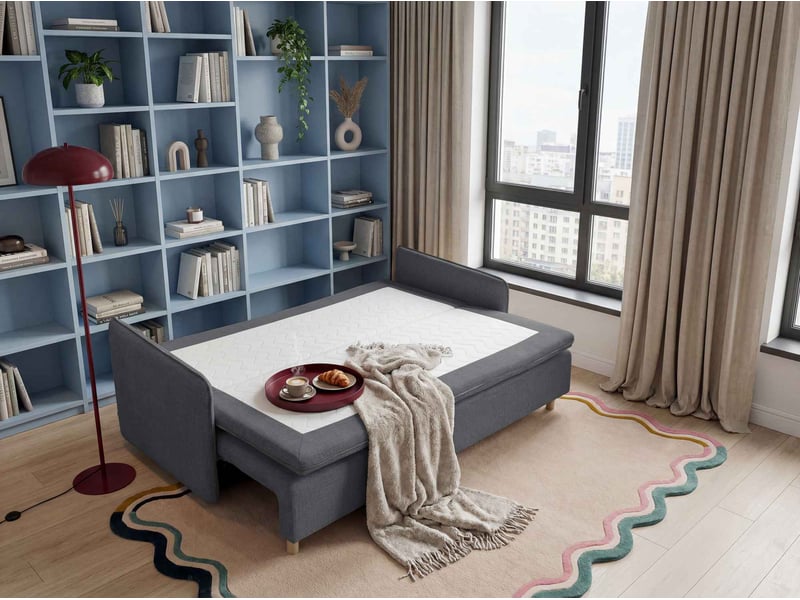  Sam, canapé 3 places convertible, gris Sam - Conforama D