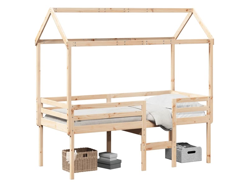  Lit simple- lit adulte -  lit haut sans matelas 80x200 cm bois de pin massif  - Conforama A