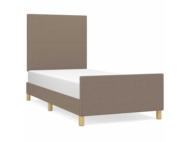  Lit simple- lit adulte -  cadre de lit sans matelas taupe 100x200 cm tissu  - Conforama A