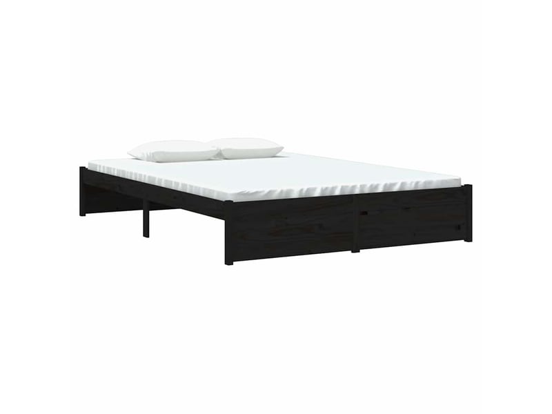  Lit double- lit adulte -  cadre de lit sans matelas noir bois massif 140x190 cm  - Conforama B