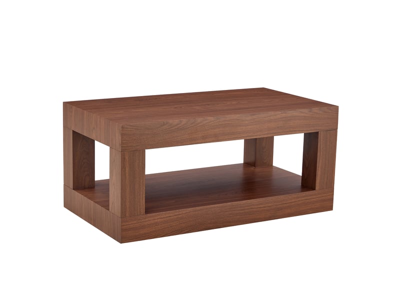  Table basse avec 1 étagère ouverte, style industriel, en mdf, noyer - uvrion  - Conforama A