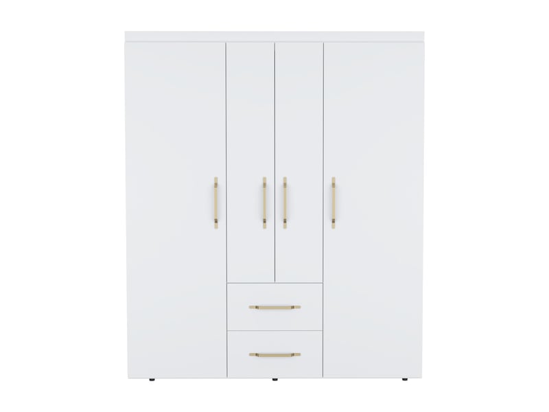  Armoire bariloche de 150 cm avec 2 tiroirs et penderie, blanc  - Conforama A