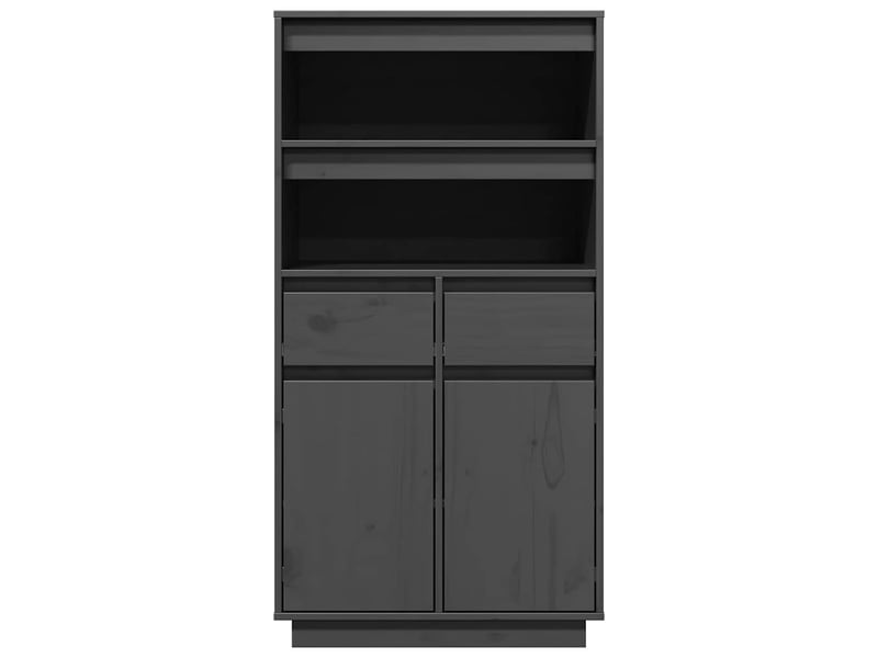  Buffet haut - bahut - meuble de rangement gris 60x40x116,5 cm bois massif de pin  - Conforama E