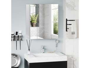 Armoire murale de salle de bain avec 3 portes miroir et étagères réglables en mdf blanc dim. 70l x 15l x 60h cm