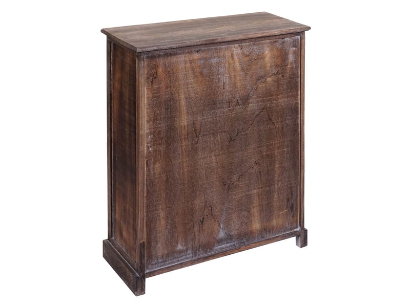  Commode hwc-h21, armoire à tiroirs, tiroir panier en bois massif 80x60x30cm - brun miteux  - Conforama E