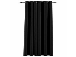 Rideau occultant, rideau black-out aspect de lin à œillets anthracite 290x245 cm cf43938