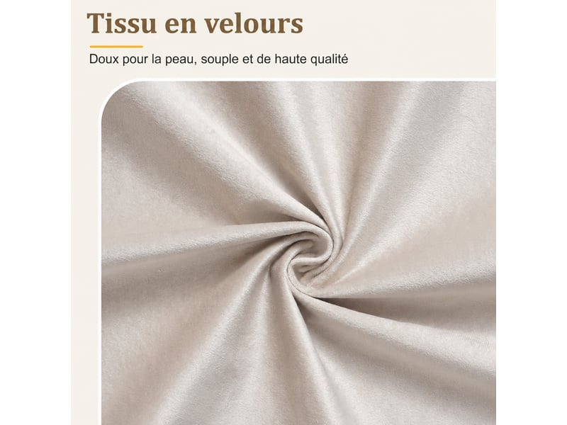 Lit coffre 180 x 200 cm en velours crème avec rangement hydraulique et sommier à lattes, sans matelas  - Conforama D