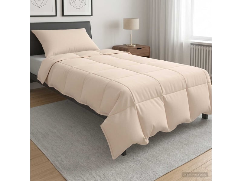  Ensemble de duvet 2 pcs - couette 137 x 200 cm hiver 350 gsm beige  - Conforama B