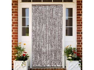 Rideau anti-mouches, moustiquaire marron et blanc 100x230 cm chenille cf43562