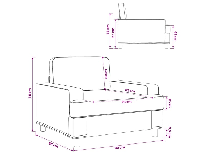  Vidaxl fauteuil jaune clair tissu  - Conforama C