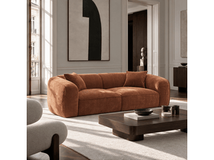 Canapé droit fixe SIA HOME 1MAY3PVTTC 3 places Velours orange