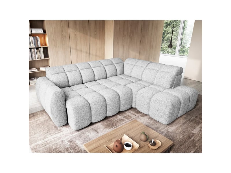  Canapé d'angle électrique ronda 4 places gris clair – angle droit  - Conforama B