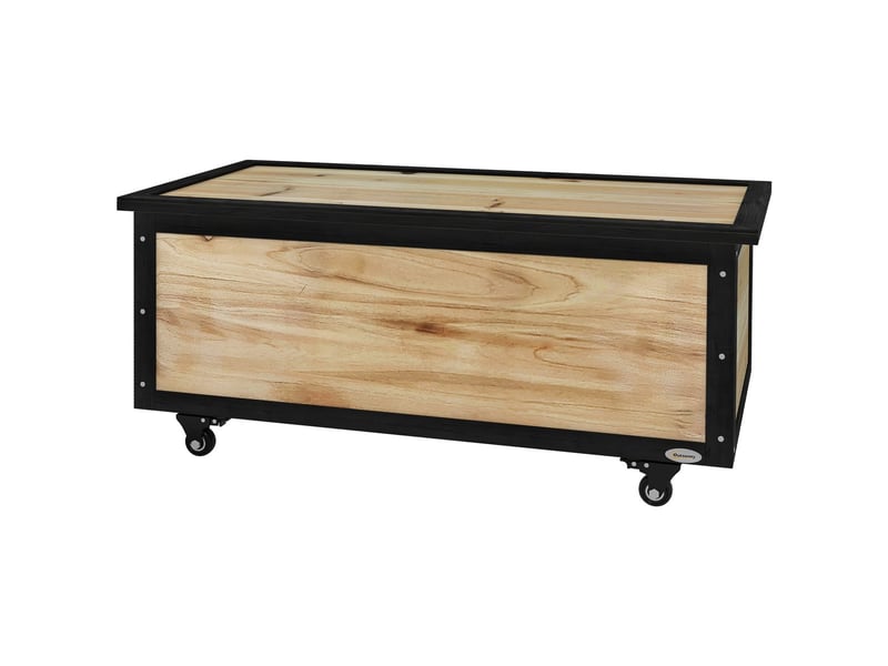  Boîte de rangement de jardin 121 l avec roues, en bois de sapin naturel, résistant aux intempéries, 100x50x43 cm 84G-322V00ND - Conforama C