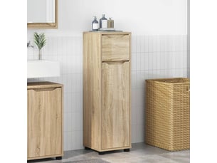Cabinet de salle de bain, meuble de rangement chêne sonoma 30.5x30x101 cm