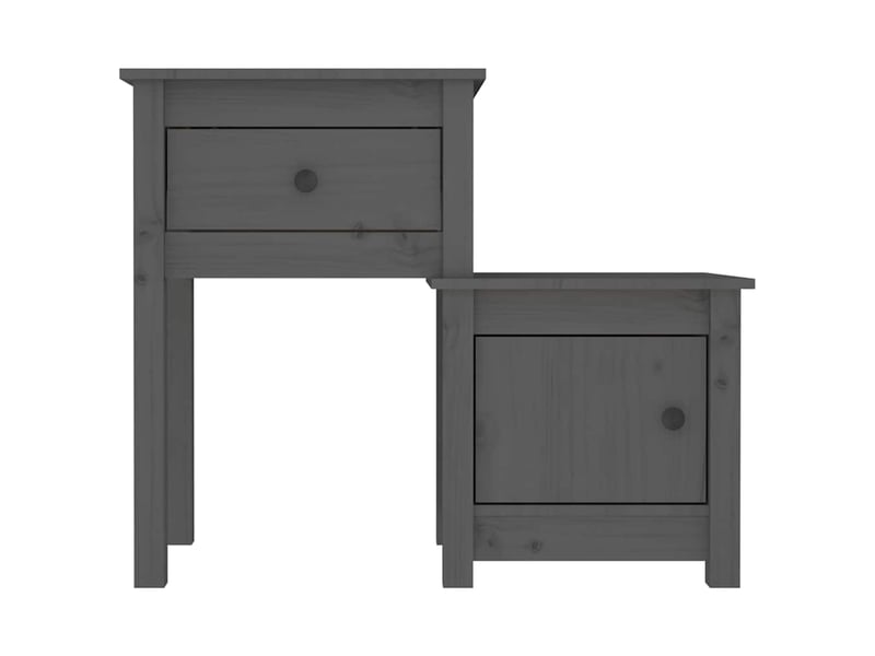  Lot de 2 tables de chevet - cabinet de chevet - table de nuit gris 79,5x38x65,5 cm bois de pin massif  - Conforama D