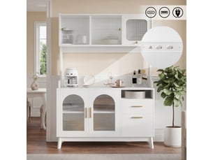 Buffet 5 porte(s)  1 tiroir(s) <strong>WISHDOR</strong> <strong></strong> - 120 cm coloris blanc 