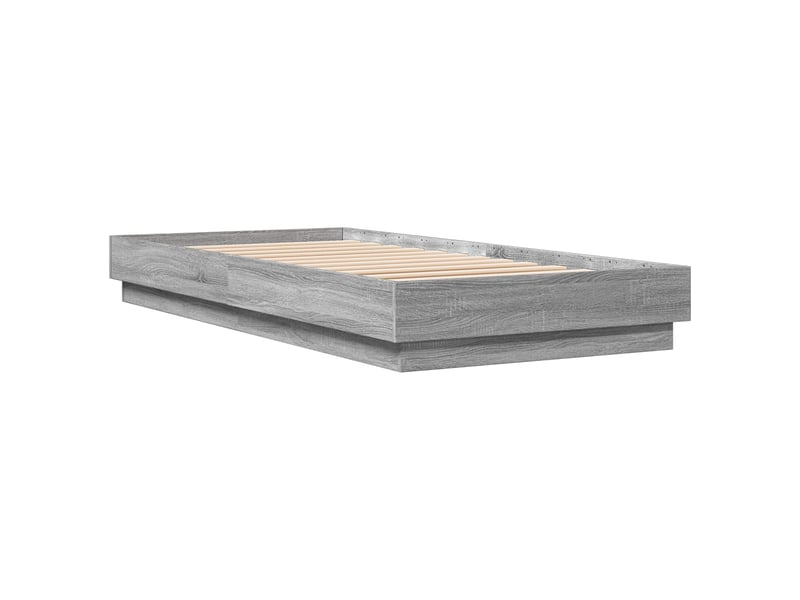  Lit simple- lit adulte -  cadre de lit au sol sonoma gris 80 x 200 cm bois d'ingénierie  - Conforama B