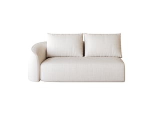Canapé 2 places blanc en tissu chenille - design élégant et confortable pour salon - 160x90x85 cm