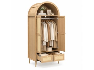 Armoire 2 porte(s) battante  2 tiroir(s) <strong>HAVRYA</strong> <strong></strong> coloris bicolore largeur 80 cm