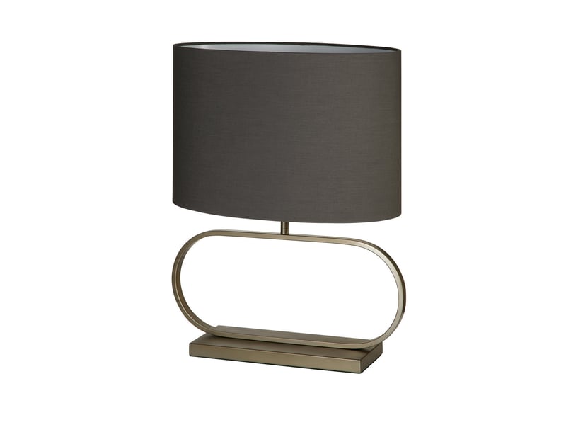  Searchlight sleek lampe de table, bronze, abat-jour gris, 1 x e27  - Conforama D