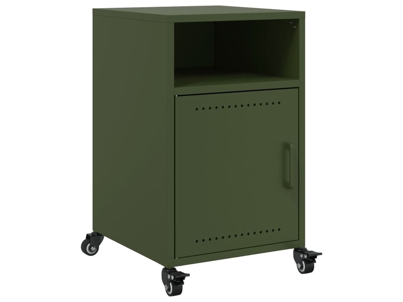  Lot de 2 tables de chevet - cabinet de chevet - table de nuit vert olive 36x39x59 cm acier  - Conforama E