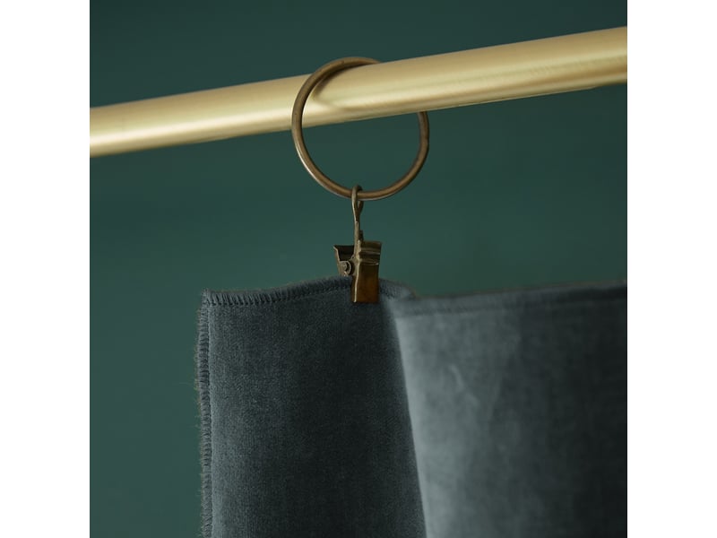  Rideau ajustable 140x270 cm velours de coton ardoise PD21323 - Conforama B