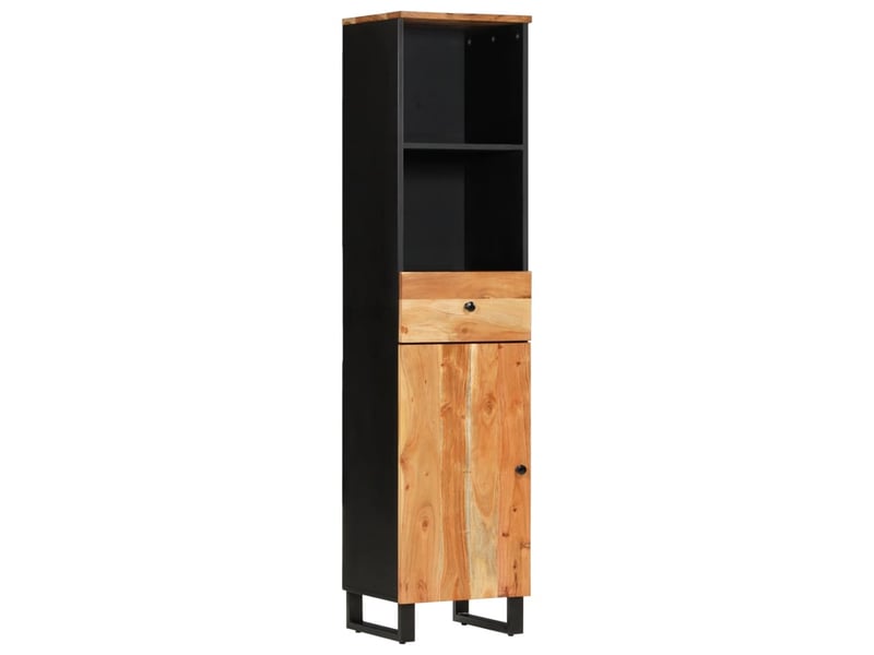 Armoire de salle de bain, cabinet de salle de bain 38x33x160 cm bois massif d'acacia cf65001 - Conforama A