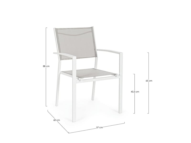  Chaise de jardin empilable avec accoudoirs bizzotto hilde - anthracite  - Conforama C