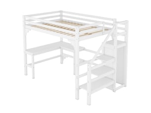 Lit mezzanine 140x200 cm coloris blanc