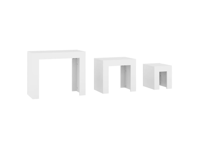  Tables basses gigognes 3 pcs | table de salon blanc bois d’ingénierie  - Conforama C