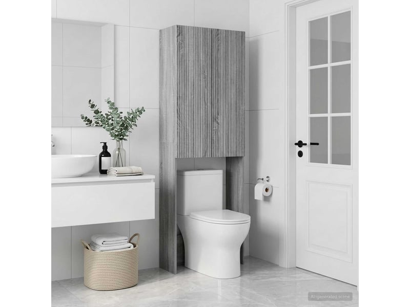Armoire de toilette, meuble de toilette arnhem sonoma gris 66x25.5x190 cm - Conforama C