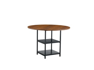 Table à manger ronde,107x107x75 cm,avec rangement,mdf,noir effet noyer