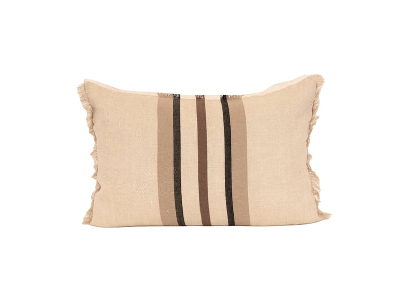  Coussin rayé en lin et coton 40x60 cm  - Conforama A