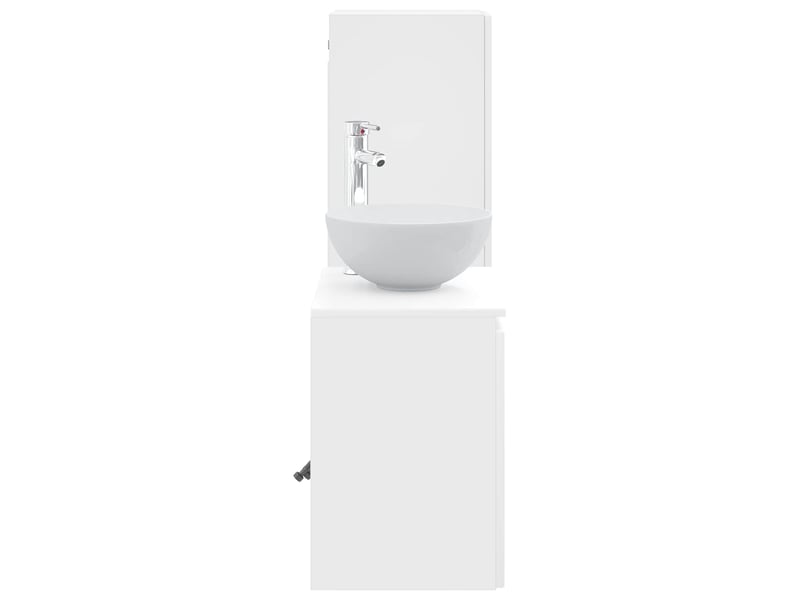  Ensemble de mobilier de salle de bain 2 pc blanc brillant cf64009  - Conforama D