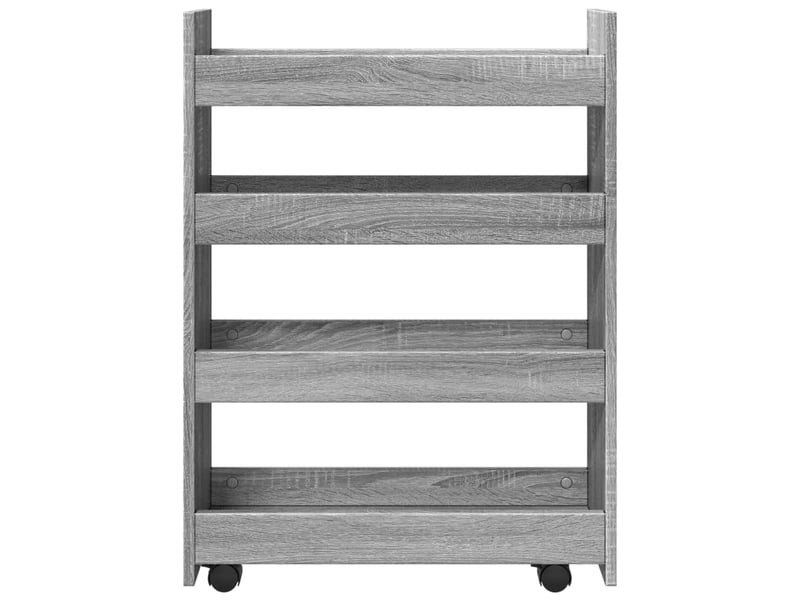  Chariot de rangement étroit pour bureau 4 niveaux sonoma gris  - Conforama D