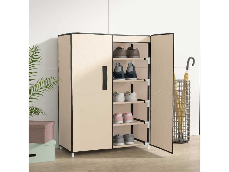  Meuble à chaussure, armoire à chaussures crème 60x28x90 cm tissu  - Conforama B