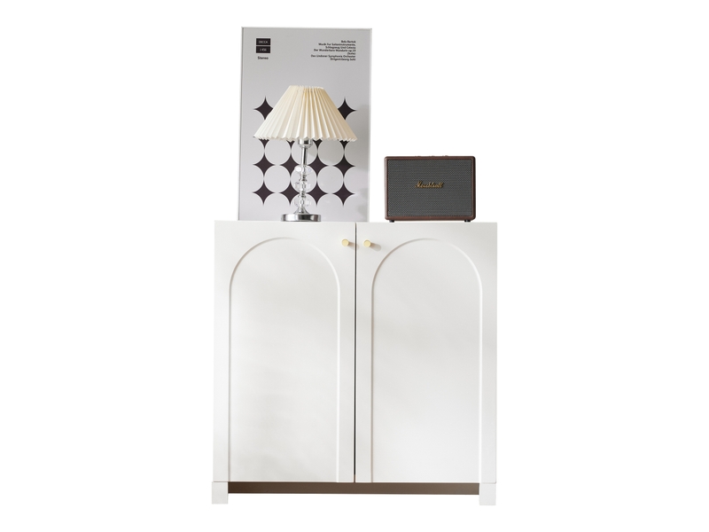  Buffet 80x40x80 cm meuble bas blanc 2 portes pour salon ou chambre  - Conforama A