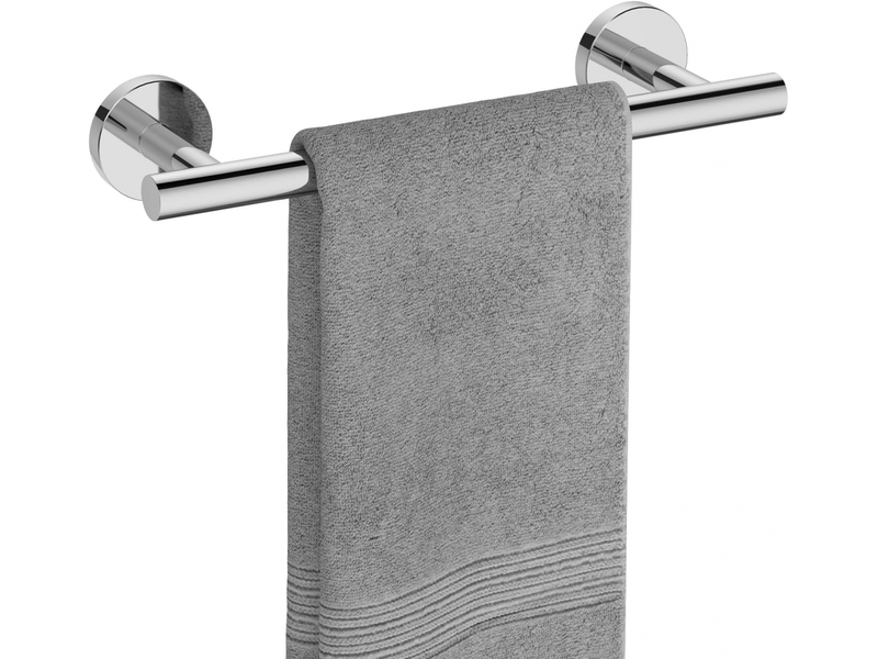  Barre porte-serviettes, porte-serviettes en acier inoxydable, convient pour la salle de bain ou la cuisine (40 cm, argent brillant)  - Conforama A