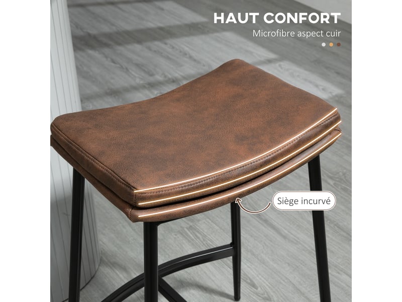  Lot de 2 tabourets de bar – style industriel – repose-pieds  - Conforama E