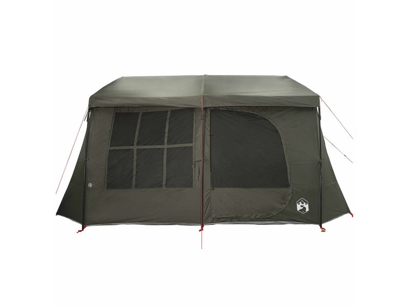  Tente de camping, tente familiale avec auvent imperméable 9 personne vert armée  - Conforama E