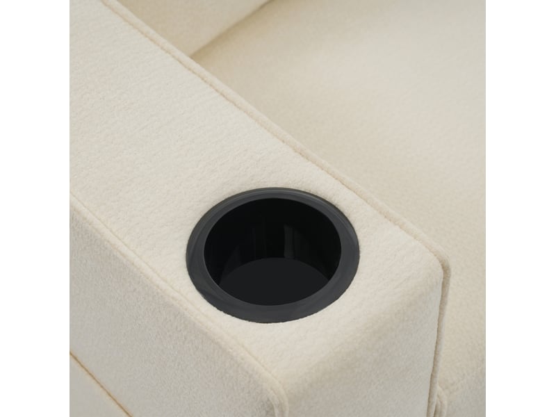  Canapé droit convertible 2 places beige en tissu, usb, rangement et dossier réglable 3 positions pour invités  - Conforama E