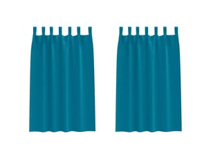Lot de 2 rideaux occultants, rideaux black-out avec anneaux turquoise 175 x 140 cm cf44798