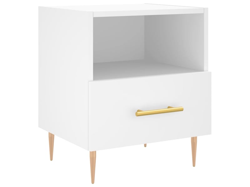  Table de chevet - cabinet de chevet - table de nuit blanc 40x35x47,5 cm bois d’ingénierie  - Conforama A