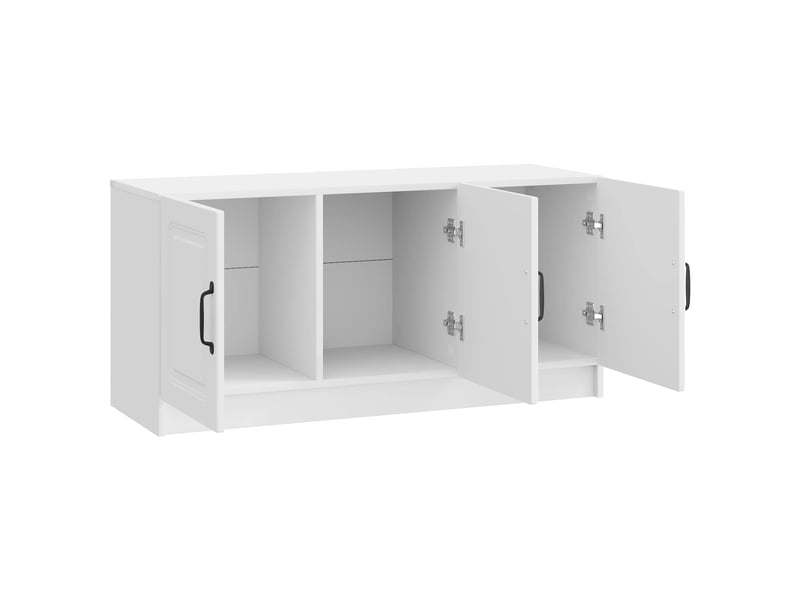  Meuble tv - banc tv - meuble de rangement blanc brillant 99 x 34,5 x 47 cm bois d'ingénierie  - Conforama E