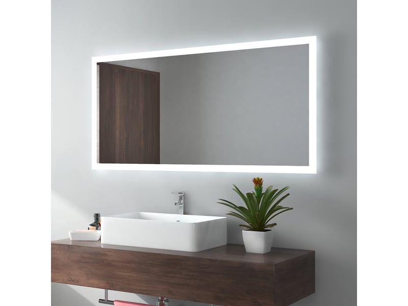 Emke miroir de salle de bain led 60x120 cm, anti-buée, interrupteur mécanique, 2 températures de couleur - Conforama B