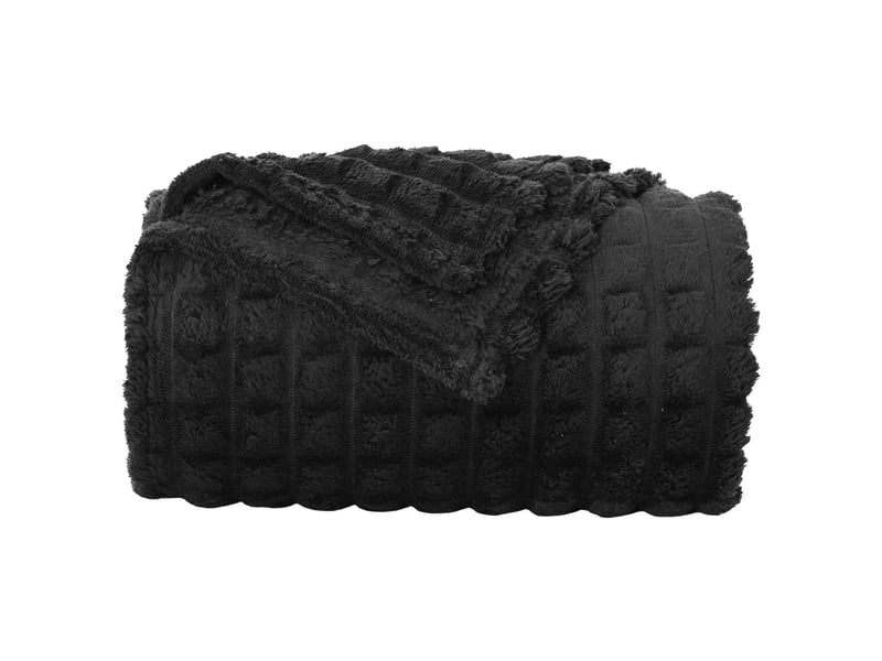  Couverture jetée de canapé 6 pcs noir 270x240 cm 10.54 kg toison  - Conforama E