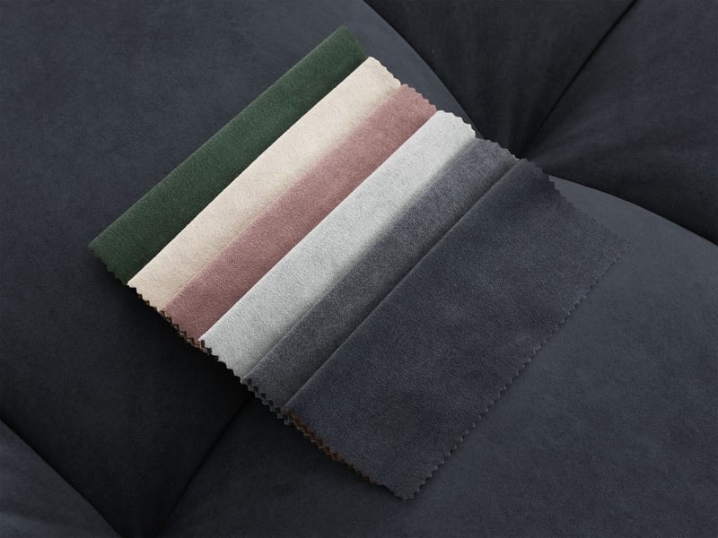  Bobochic canapé droit fixe mont-blanc velours bleu foncé  accoudoir gauche MONT-BLANC - Conforama C